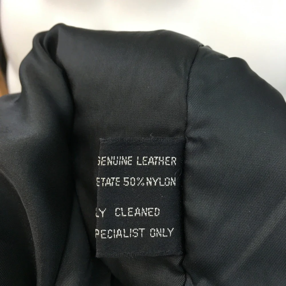 VINTAGE LEATHER HOODED JACKET MENS‎ BLACK REMOVABLE HOOD ZIPPER SIZE 40